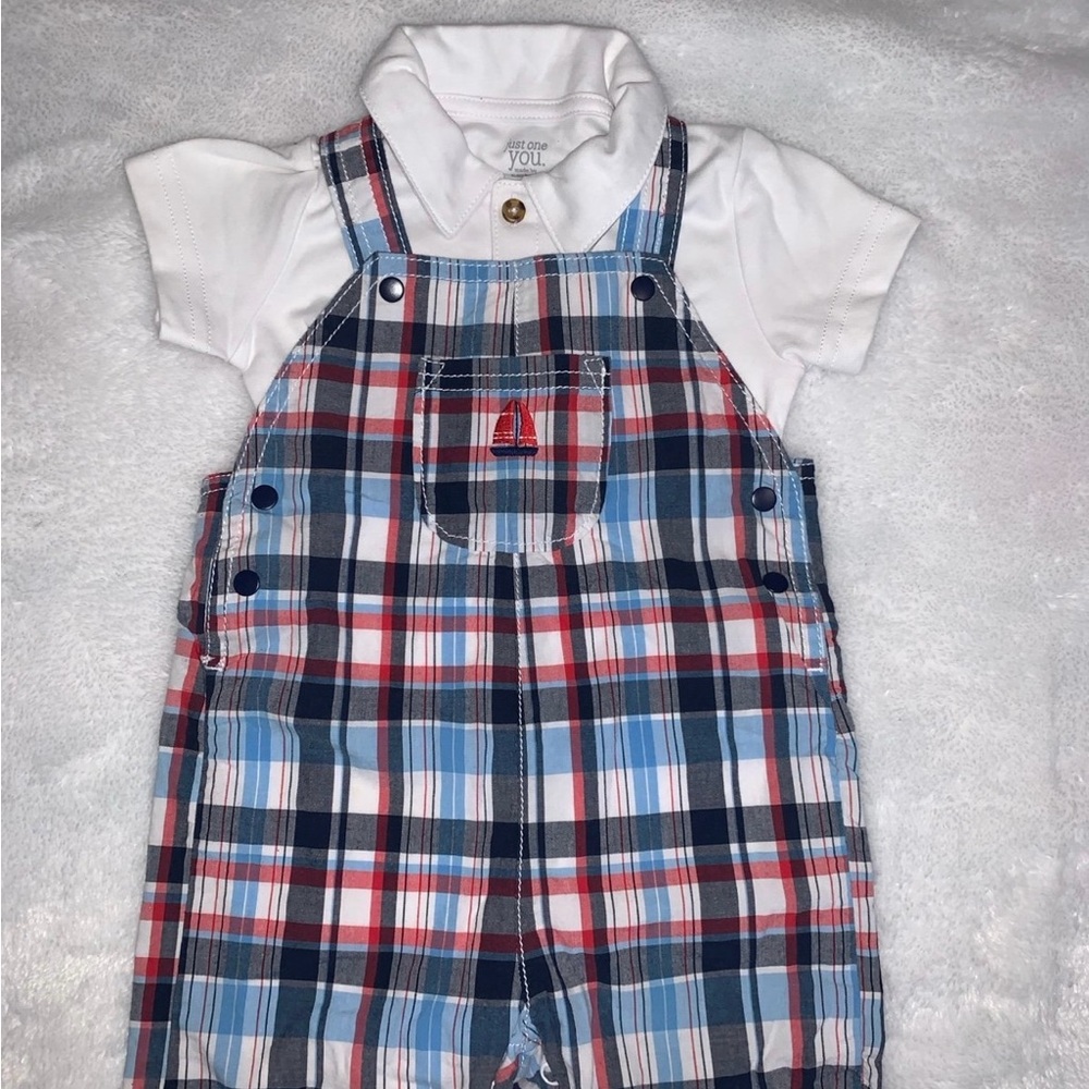 Red and Blue Plaid Overalls Classic Style